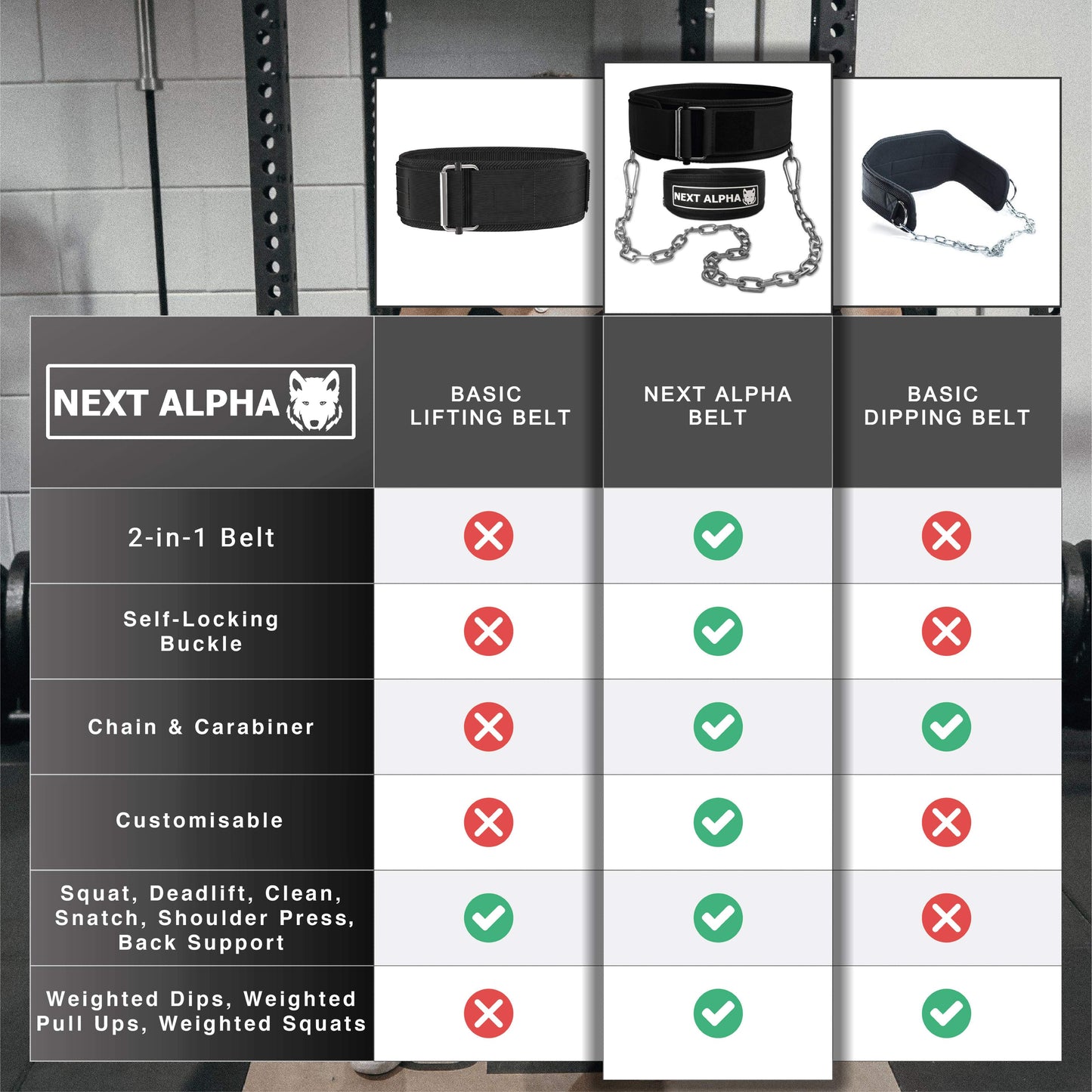 Next Alpha Dip & Squat Belt